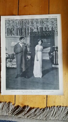 Sept 21, 1910 New York Dramatic Mirror With May De Sousa Taylor Holmes Cover